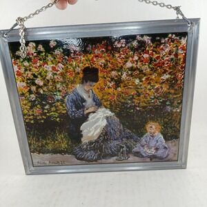 Museum Of Fine Arts Boston Monet's Camille and Child Framed Stained Glass Vtg